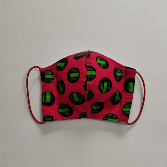 Masque ergonomique (Wax rubis, ronds verts et noirs ) – Image 2