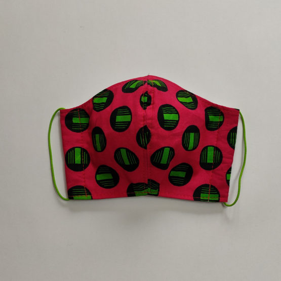Masque ergonomique (Wax rubis, ronds verts et noirs )