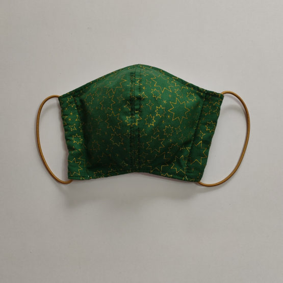 Masque ergonomique (étoiles dorées sur fond vert) – Image 2
