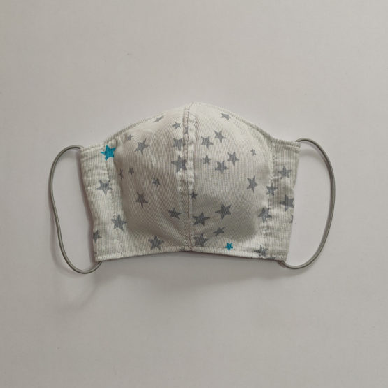 Masque ergonomique (étoiles grises sur piqué blanc)