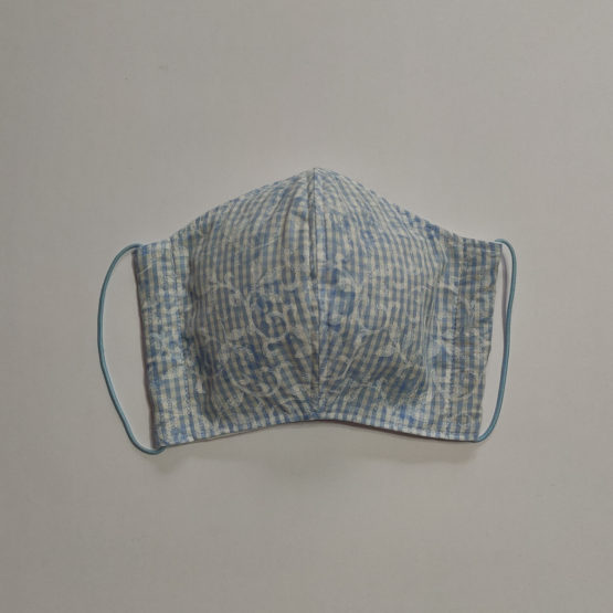 Masque ergonomique (vichy ciel et volutes)